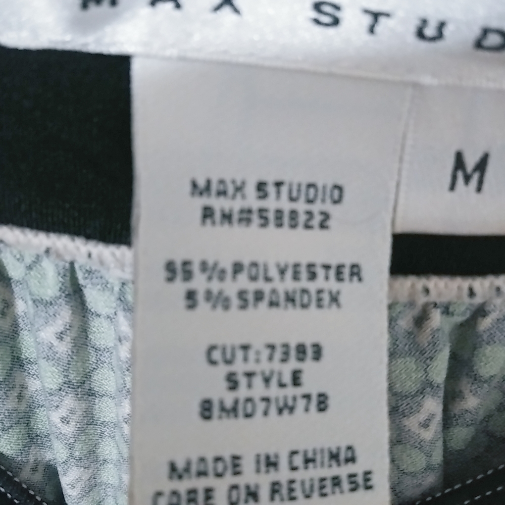 Max Studio M Green Black Boho Peasant Top - Picture 8 of 8